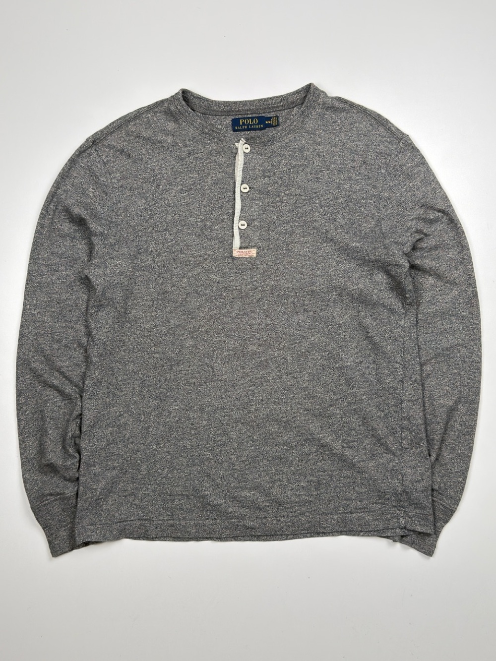 Polo Ralph Lauren RL Guide Henley Long Sleeve Shirt Mens Medium Charcoal Gray